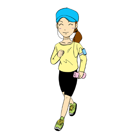 ランニング女性ランナーイラスト ジョギング