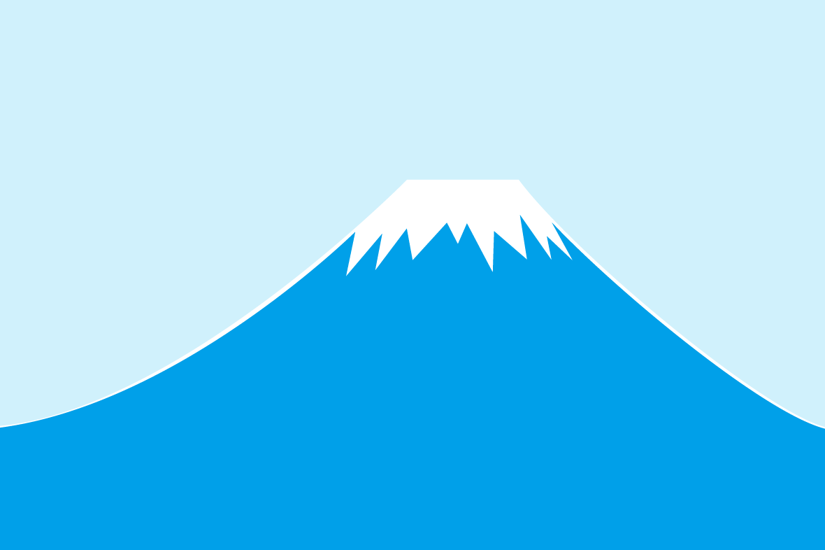 シンプルデザインな青色の富士山イラスト 無料イラスト フリー素材