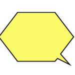 六角形の吹き出しイラスト黄色