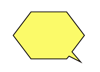 六角形の吹き出しイラスト黄色