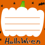 ハロウィンお化けかぼちゃ枠メッセージカードイラスト