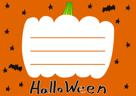 ハロウィンお化けかぼちゃ枠メッセージカードイラスト