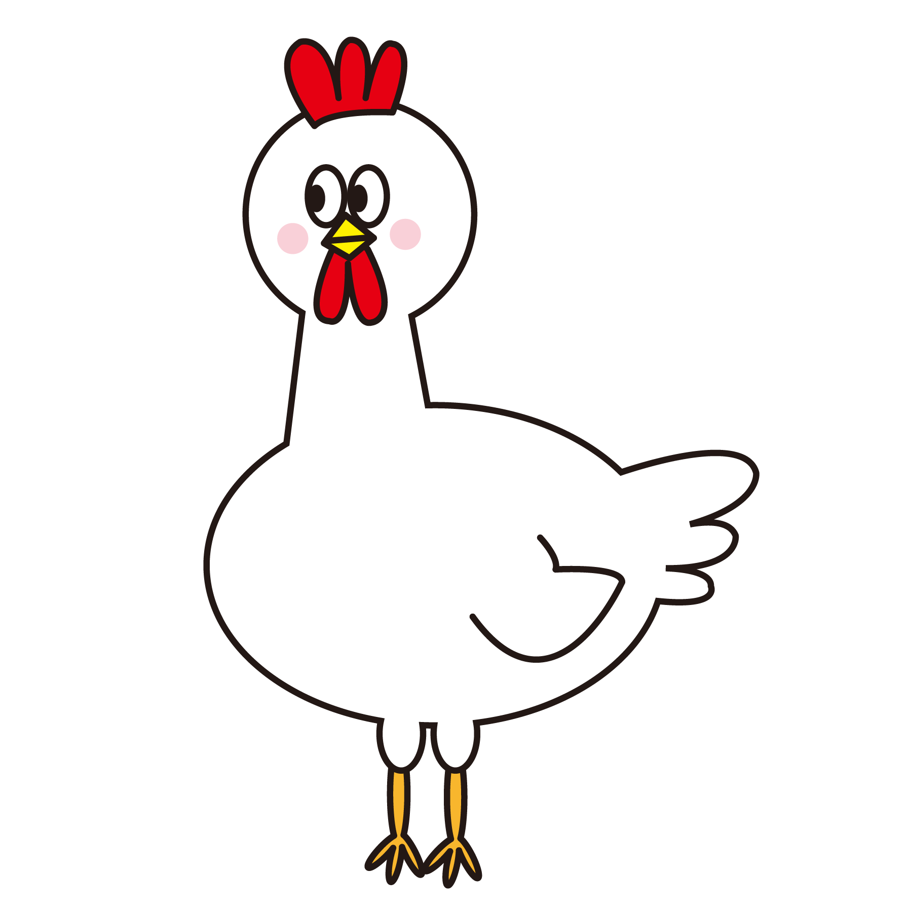 丸い頭の可愛いニワトリ鶏 17年酉年年賀状素材 無料イラスト フリー素材屋きんぎょ