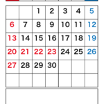 2026年9月カレンダー